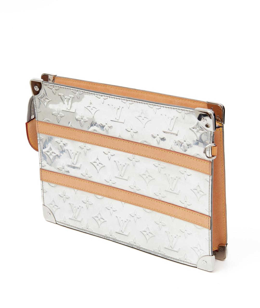 LOUIS VUITTON Серебряная кожаная барсетка, фото 2