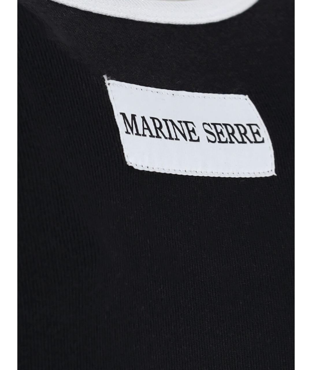 MARINE SERRE Черная хлопковая майка, фото 3