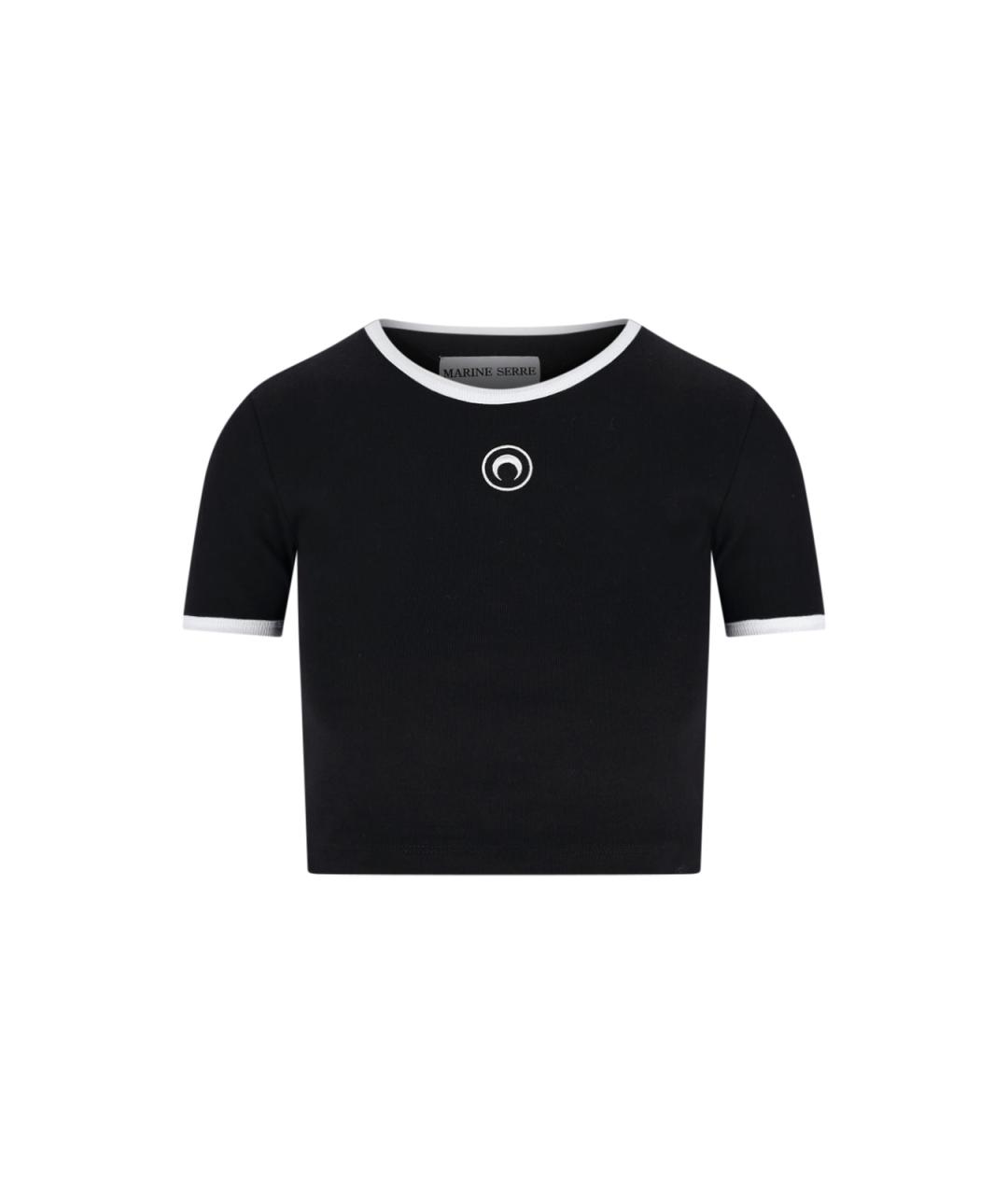 MARINE SERRE Черная хлопковая майка, фото 1