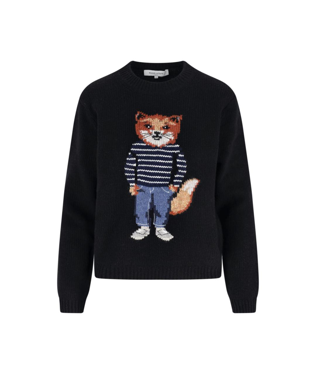 MAISON KITSUNE Черный шерстяной джемпер / свитер, фото 1