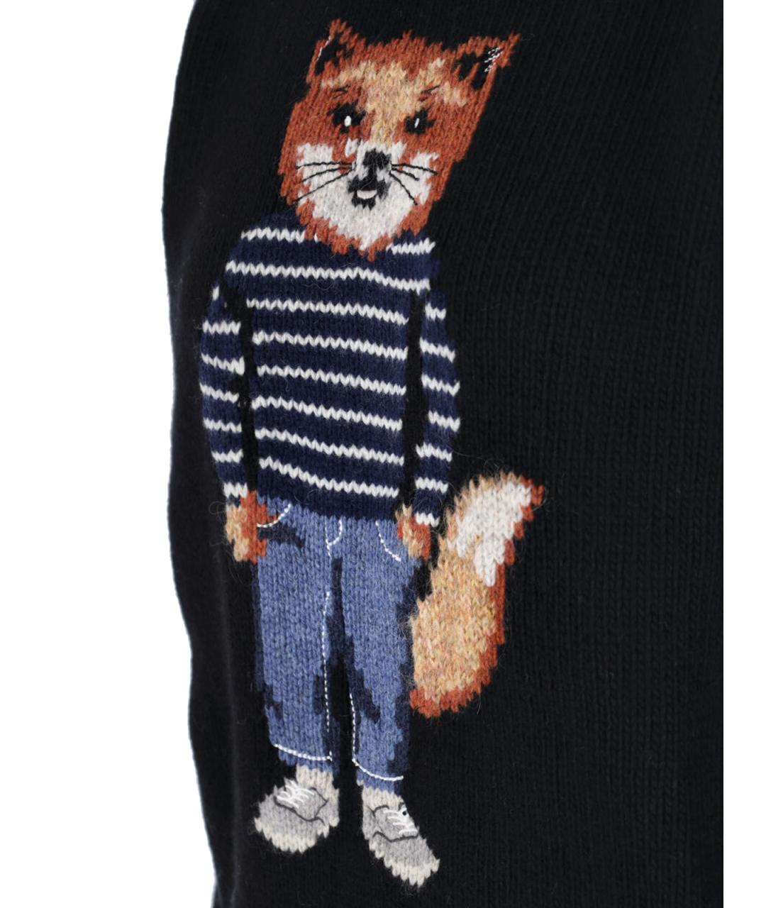 MAISON KITSUNE Черный шерстяной джемпер / свитер, фото 3