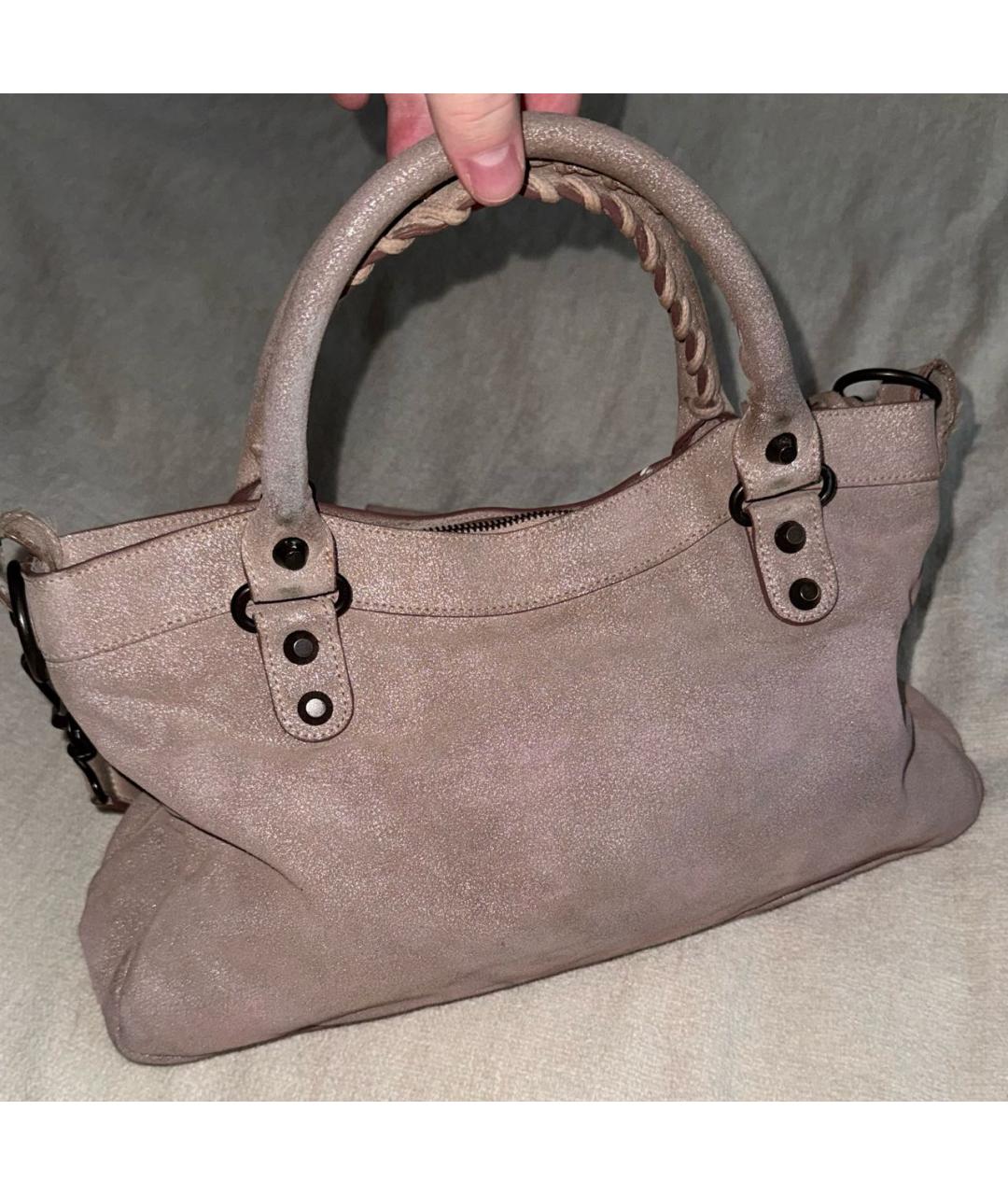 BALENCIAGA Розовая кожаная сумка с короткими ручками, фото 2