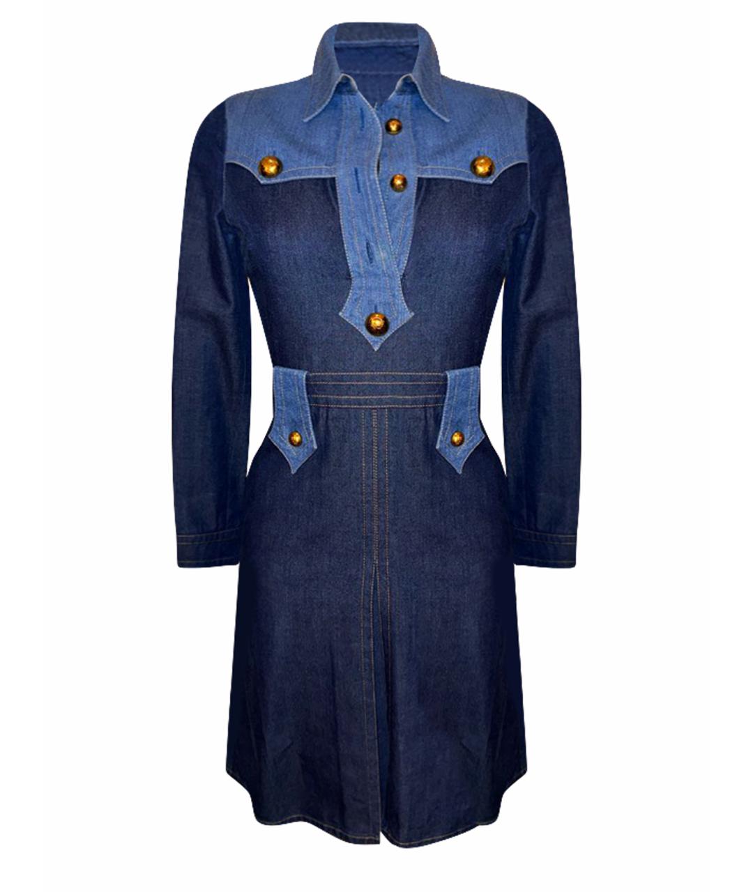 GUCCI Голубое деним повседневное платье, фото 1