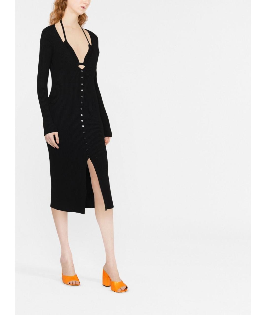 BLUMARINE Черное шерстяное повседневное платье, фото 4