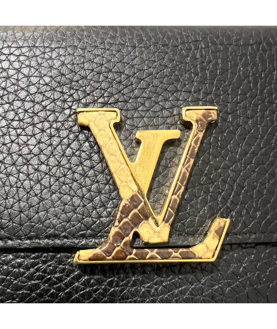 LOUIS VUITTON Черный кожаный кошелек, фото 6