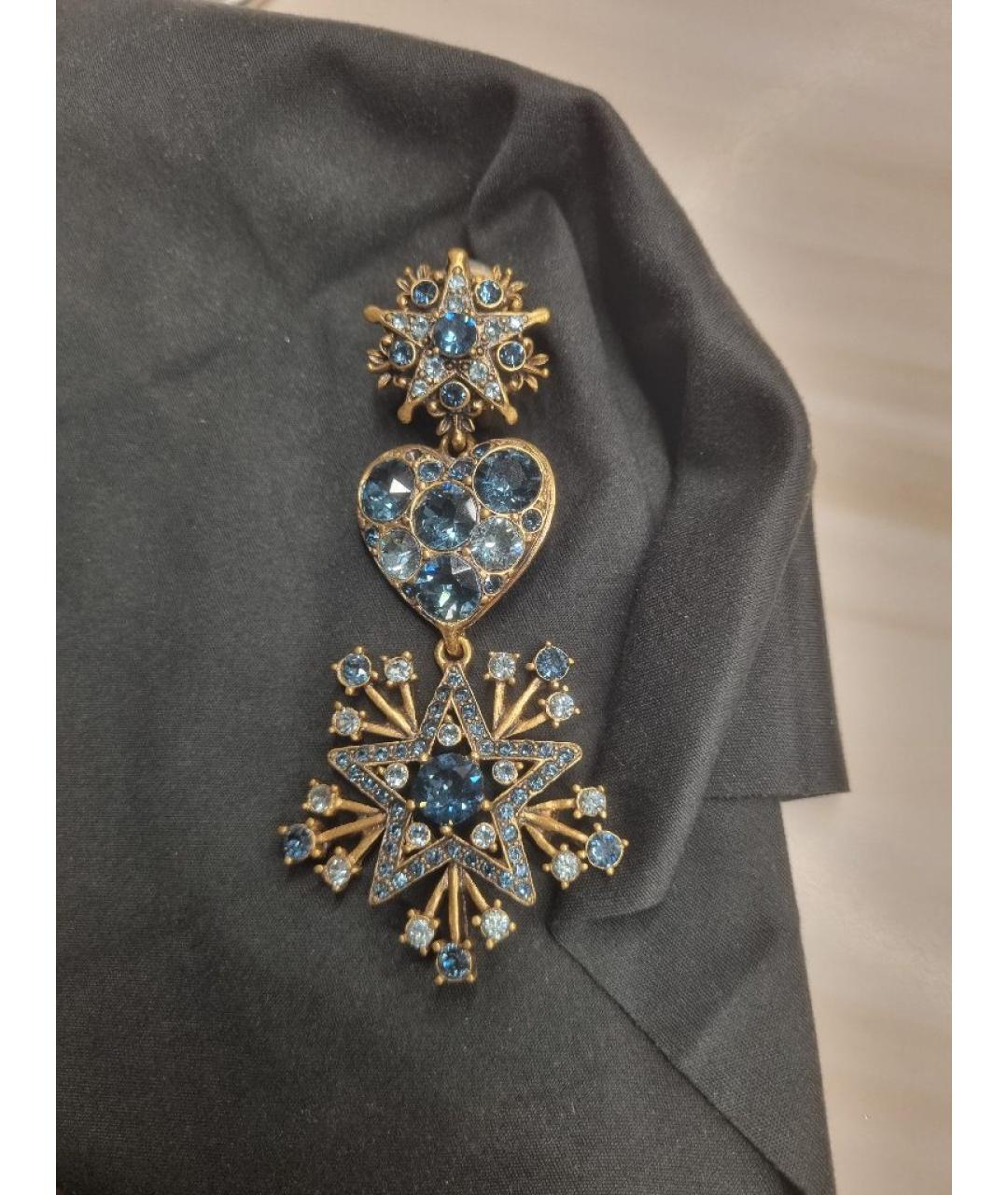OSCAR DE LA RENTA Синие латунные серьги, фото 2