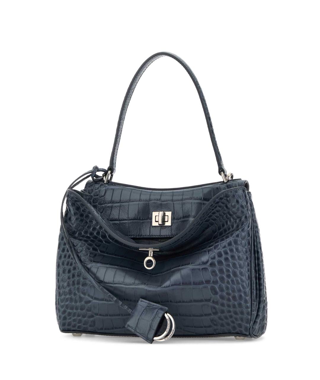 BALENCIAGA Синяя бархатная сумка тоут, фото 2