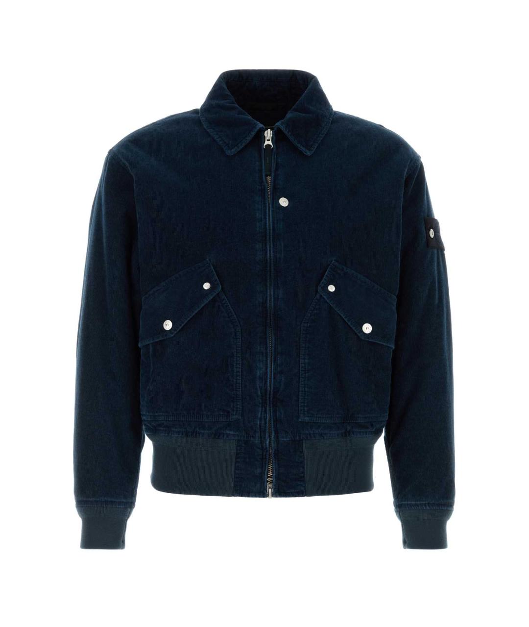 STONE ISLAND Синяя хлопко-эластановая куртка, фото 1