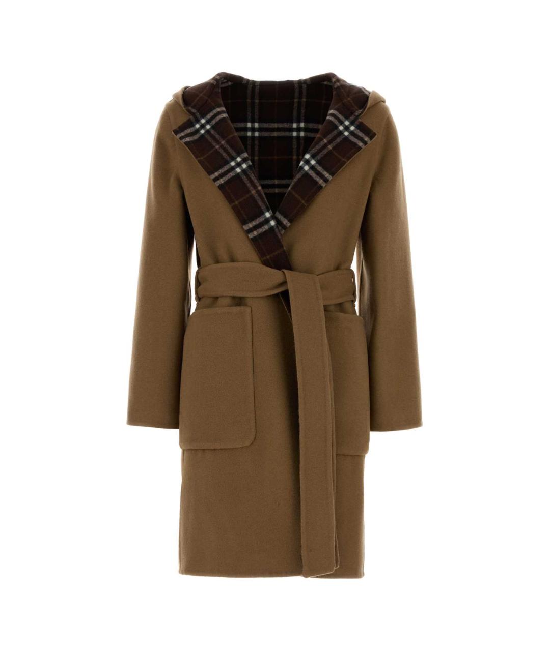 BURBERRY Коричневое шерстяное пальто, фото 1