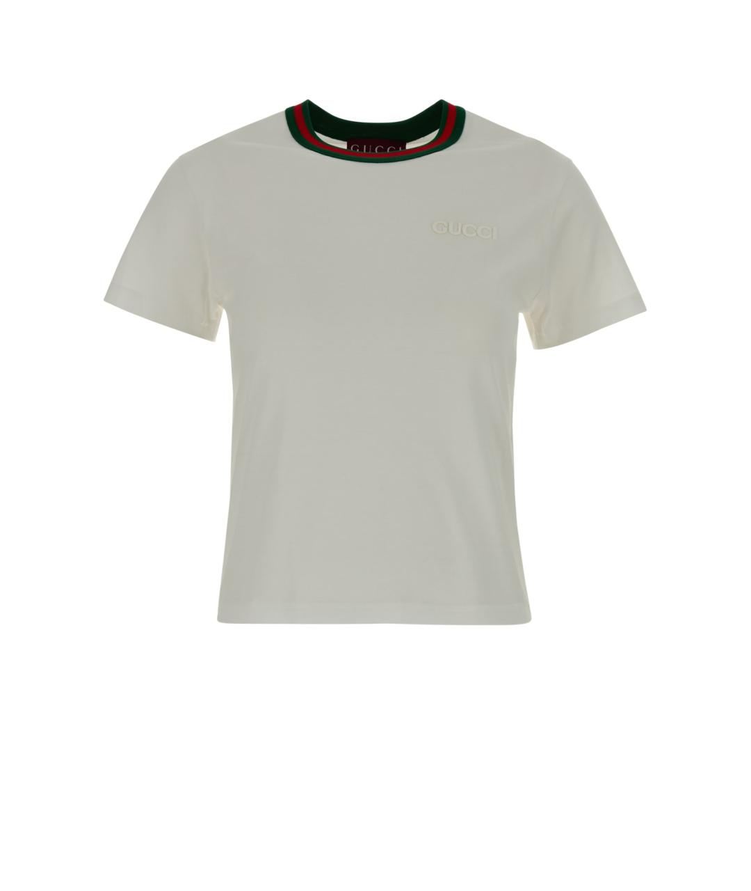 GUCCI Белая хлопковая футболка, фото 1