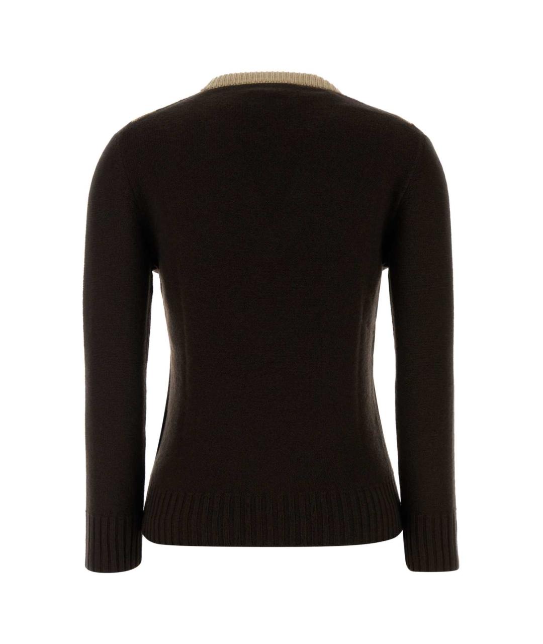 VALENTINO Коричневый шерстяной джемпер / свитер, фото 2