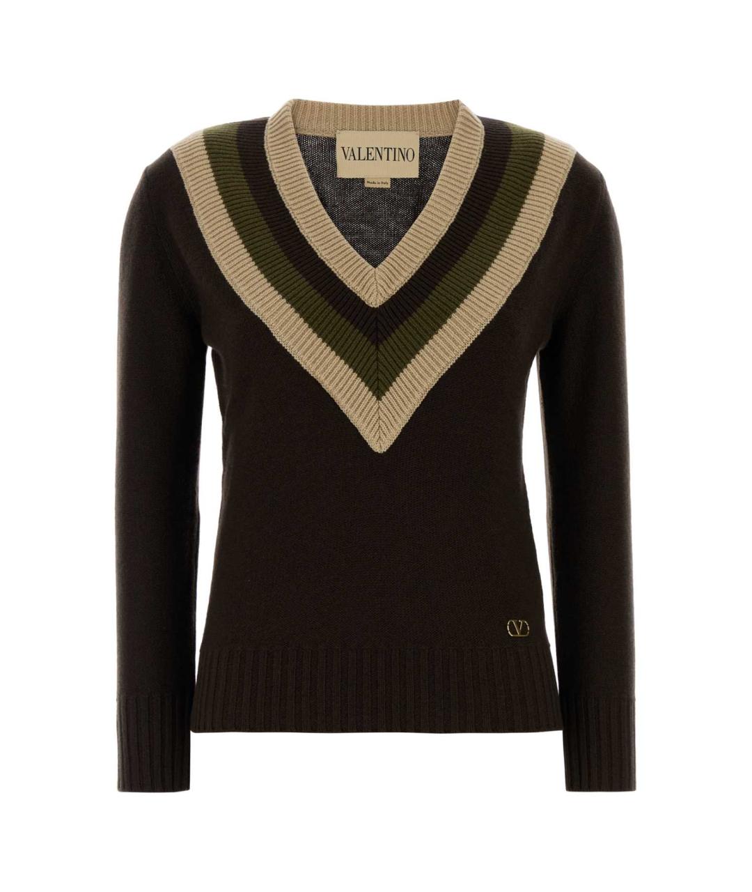 VALENTINO Коричневый шерстяной джемпер / свитер, фото 1