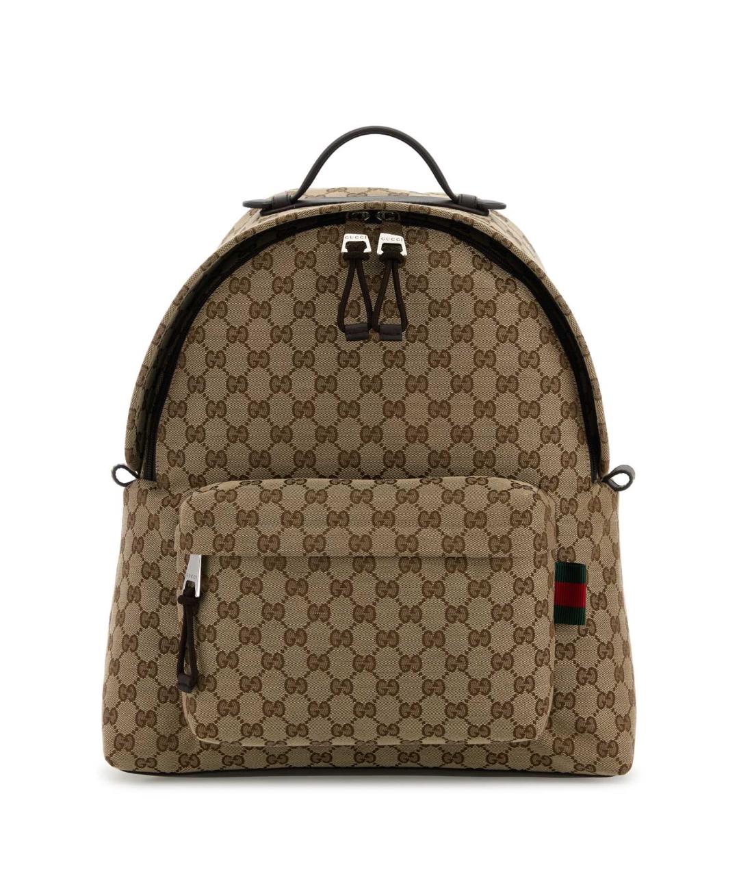 GUCCI Бежевый жаккардовый рюкзак, фото 1