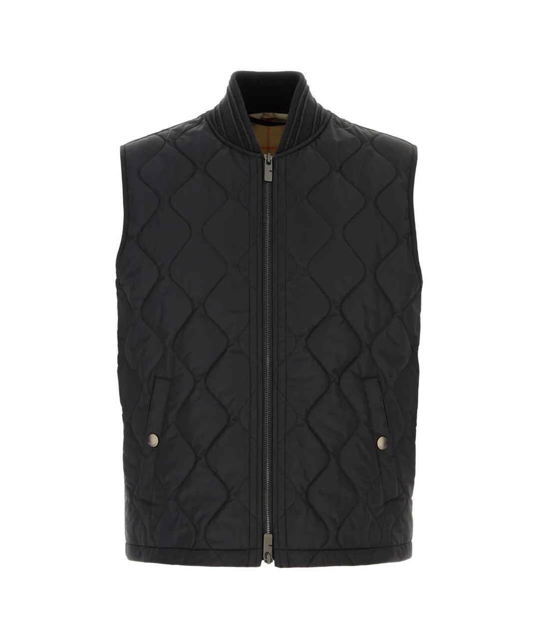 BURBERRY Черный хлопковый жилет, фото 1
