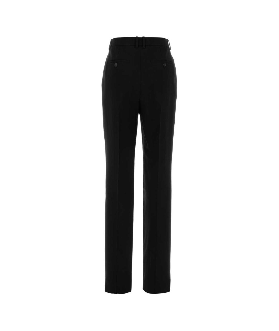 SAINT LAURENT Черные шерстяные прямые брюки, фото 2