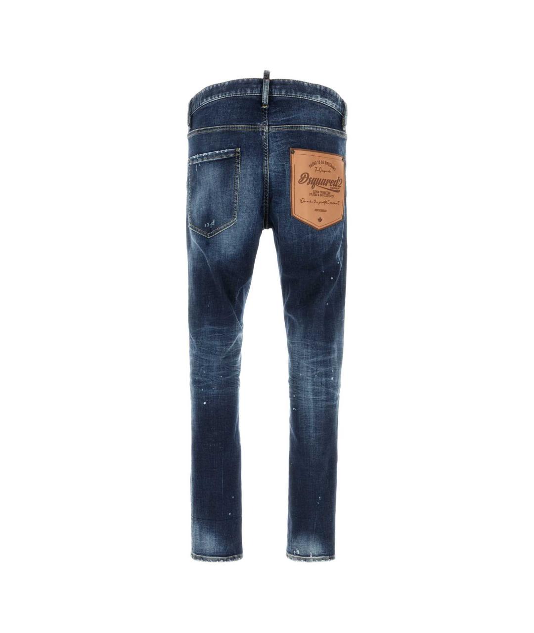 DSQUARED2 Синие хлопко-эластановые джинсы скинни, фото 2
