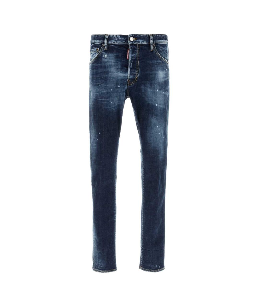 DSQUARED2 Синие хлопко-эластановые джинсы скинни, фото 1
