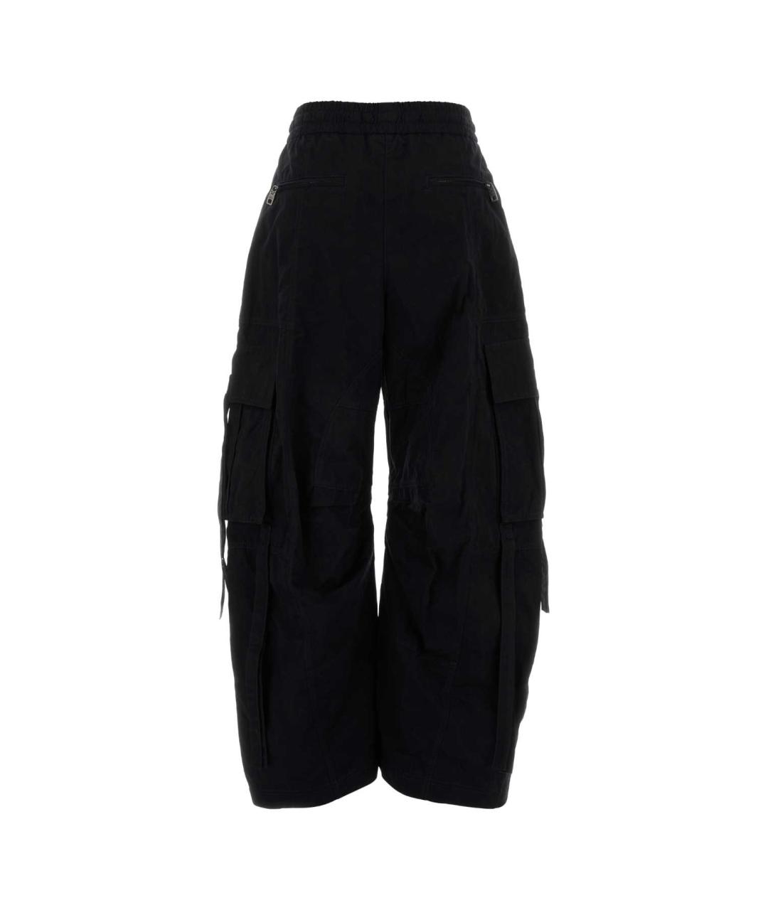 DOLCE&GABBANA Черные хлопковые прямые брюки, фото 2