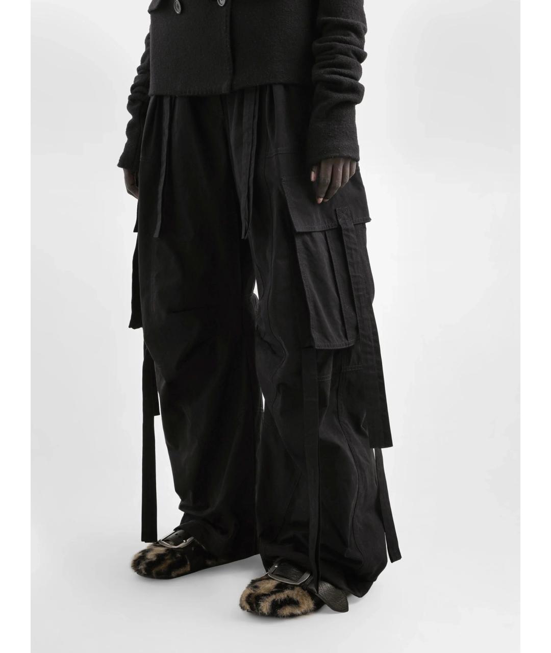 DOLCE&GABBANA Черные хлопковые прямые брюки, фото 3