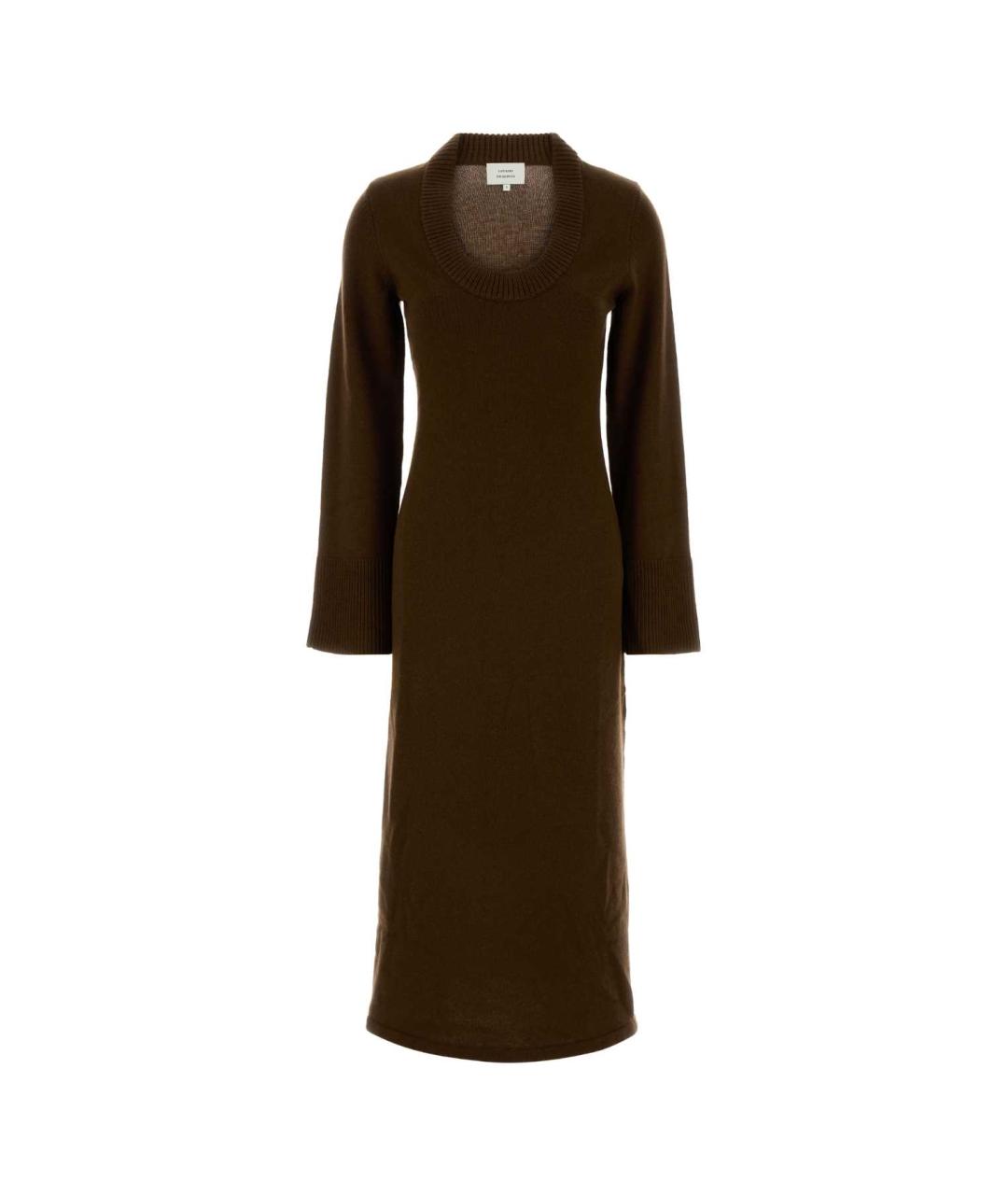 LOULOU STUDIO Коричневое шерстяное платье, фото 2