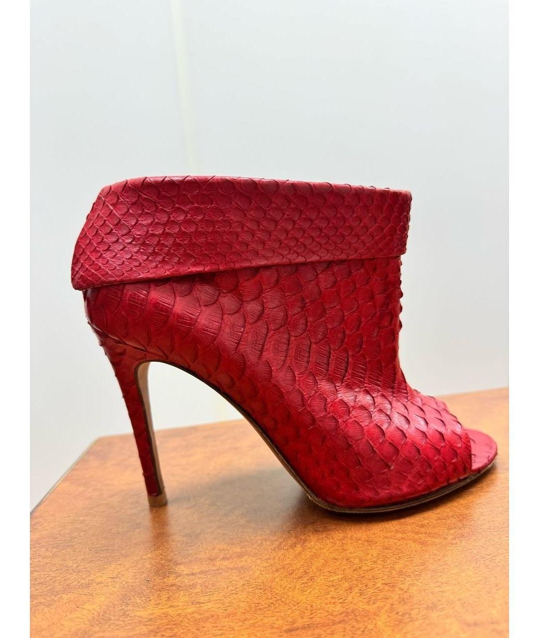 GINA Красные кожаные ботильоны, фото 7