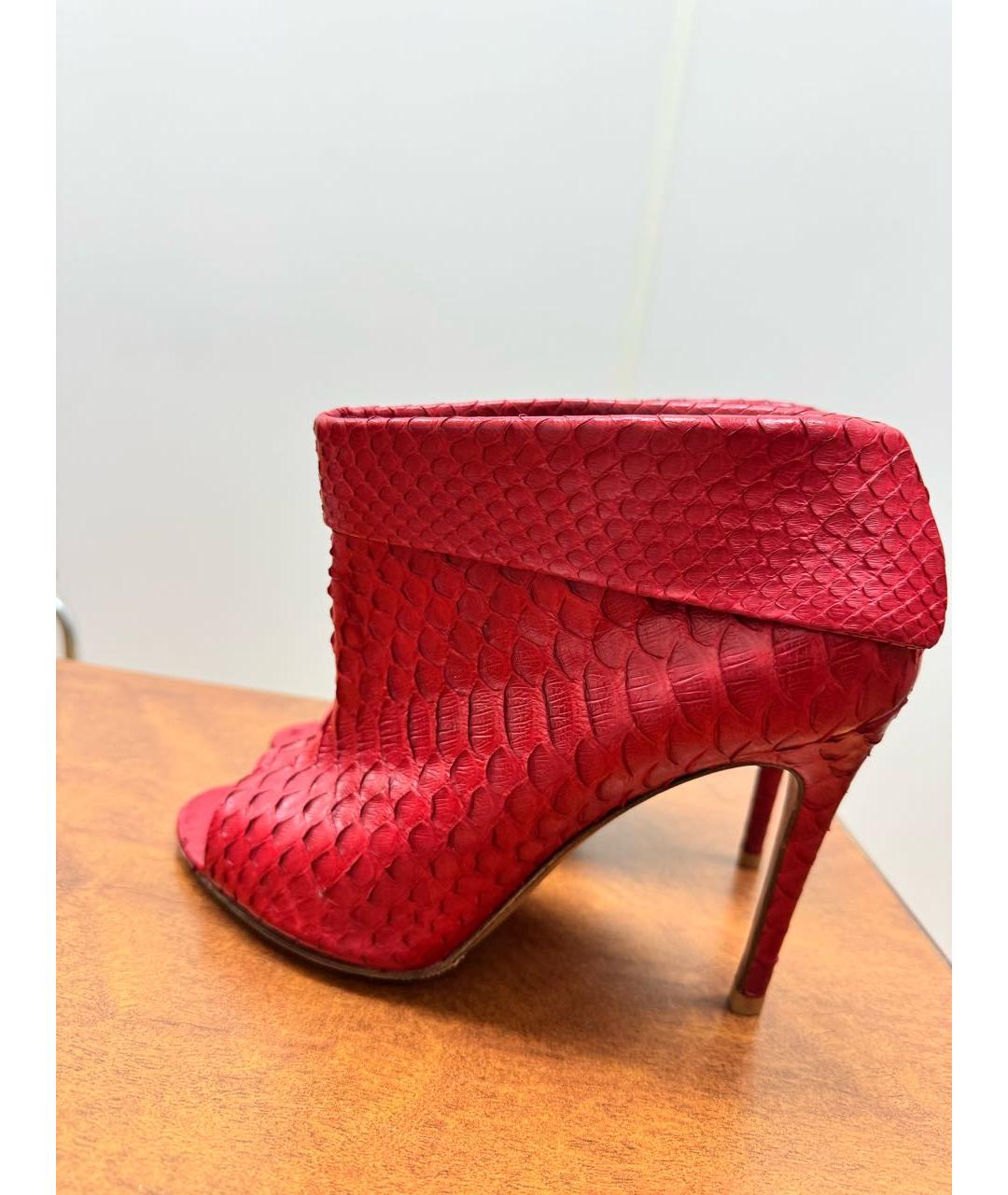 GINA Красные кожаные ботильоны, фото 5