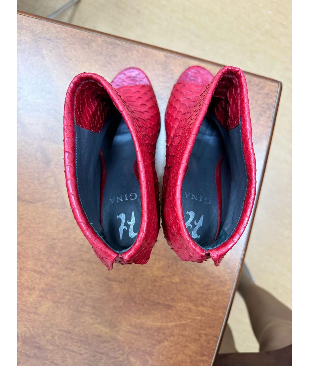 GINA Красные кожаные ботильоны, фото 3