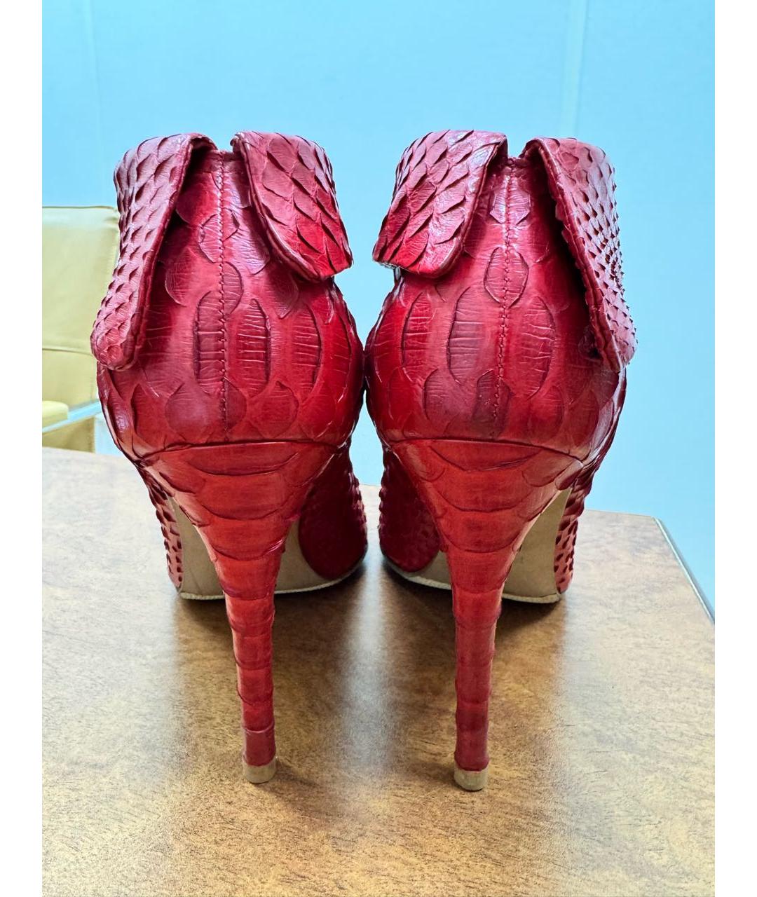 GINA Красные кожаные ботильоны, фото 4