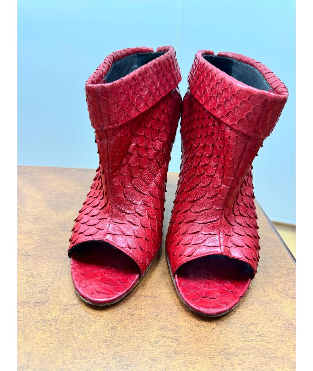 GINA Красные кожаные ботильоны, фото 2