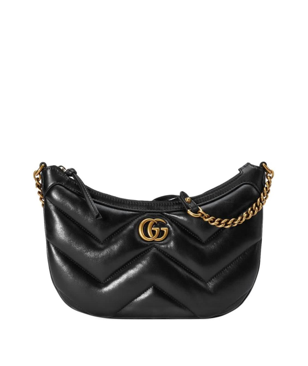 GUCCI Черная кожаная сумка с короткими ручками, фото 1