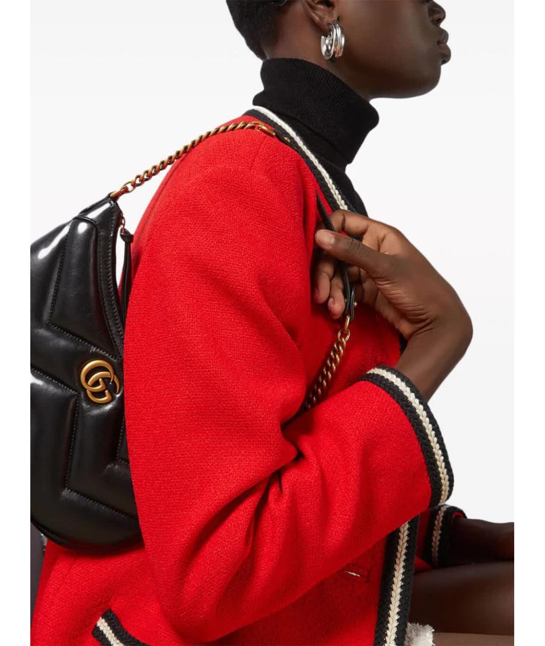 GUCCI Черная кожаная сумка с короткими ручками, фото 2