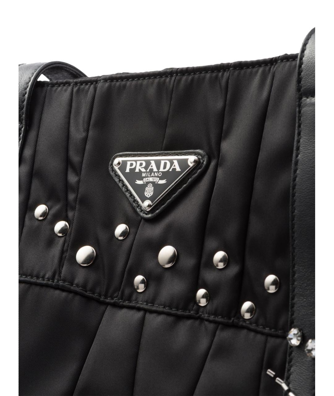 PRADA Черная синтетическая сумка тоут, фото 4