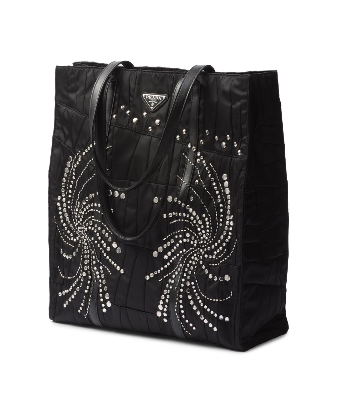 PRADA Черная синтетическая сумка тоут, фото 5