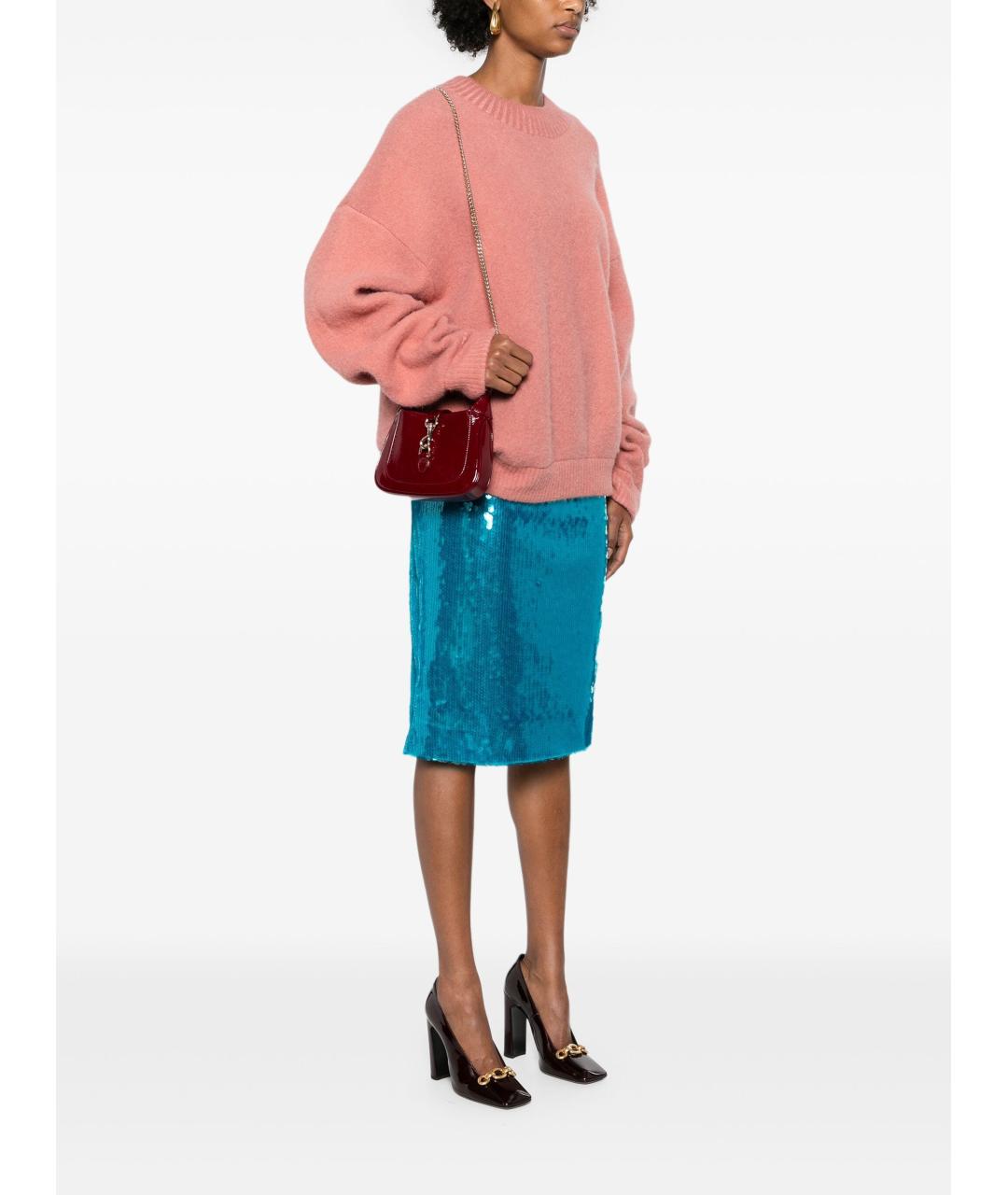GUCCI Бордовая кожаная сумка через плечо, фото 2