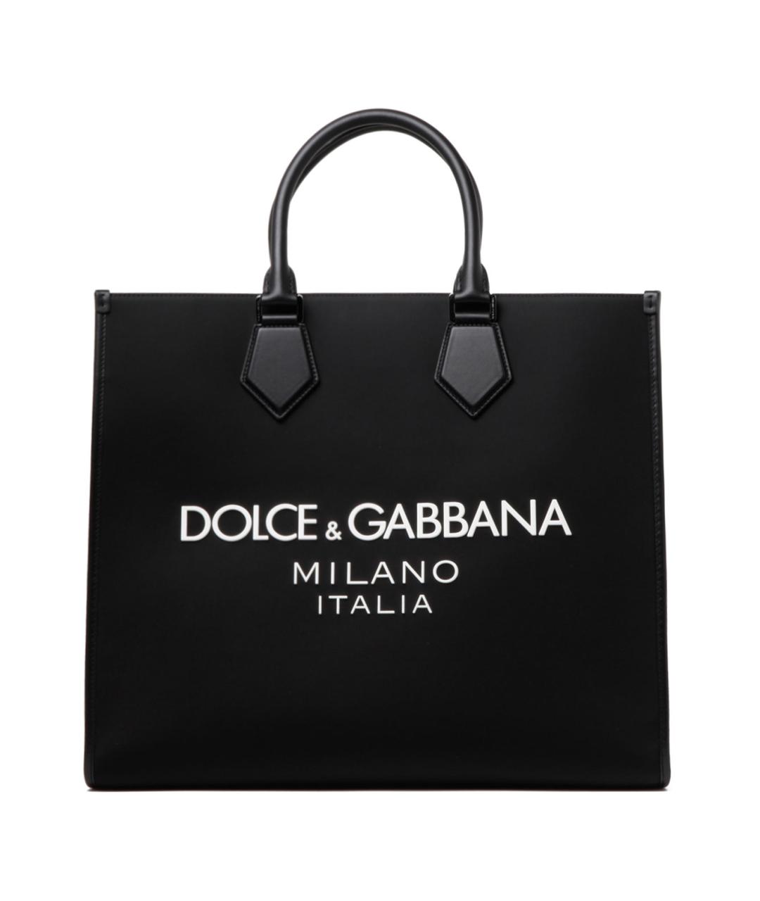 DOLCE&GABBANA Черная тканевая сумка тоут, фото 1
