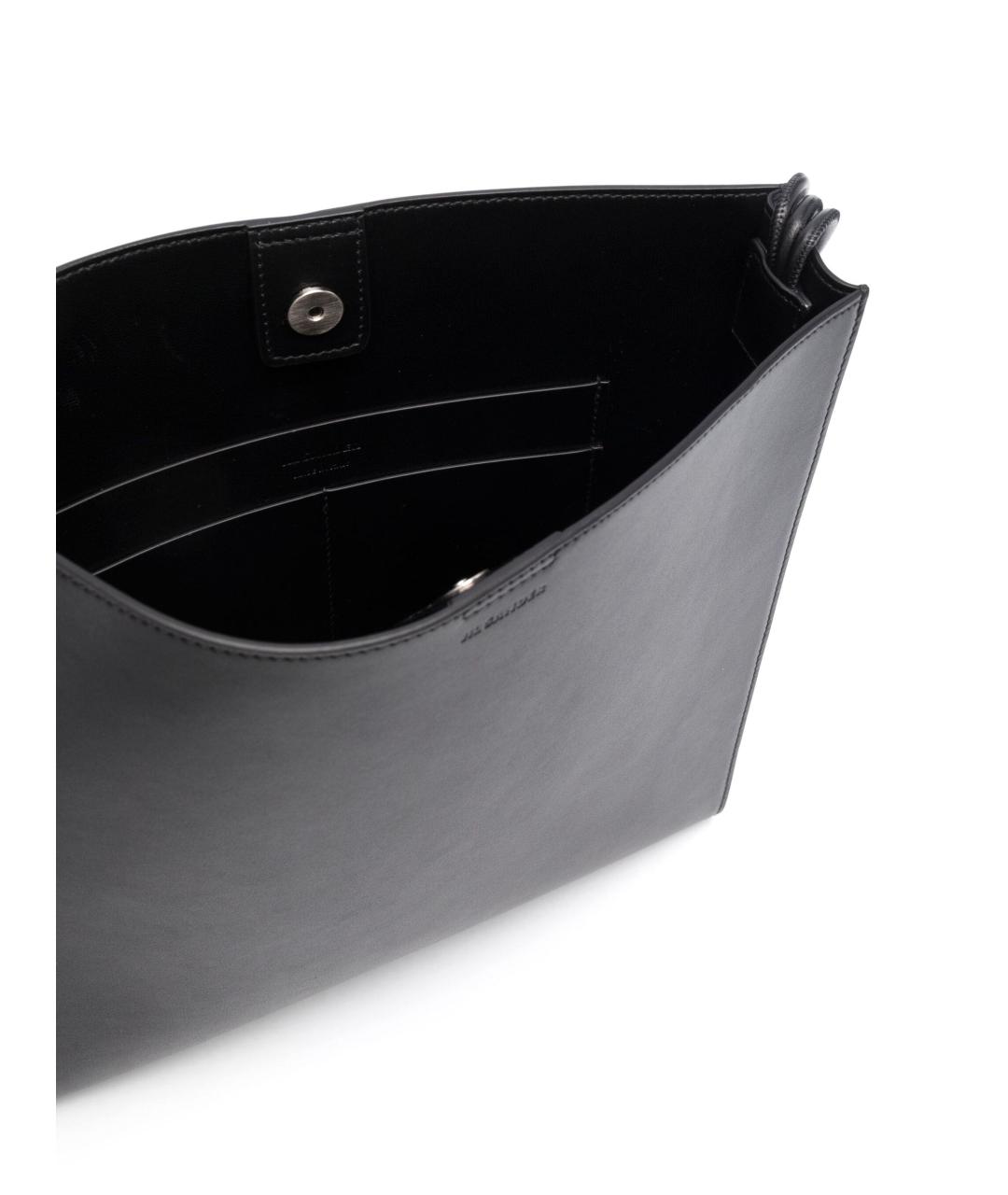 JIL SANDER Черная кожаная сумка на плечо, фото 5