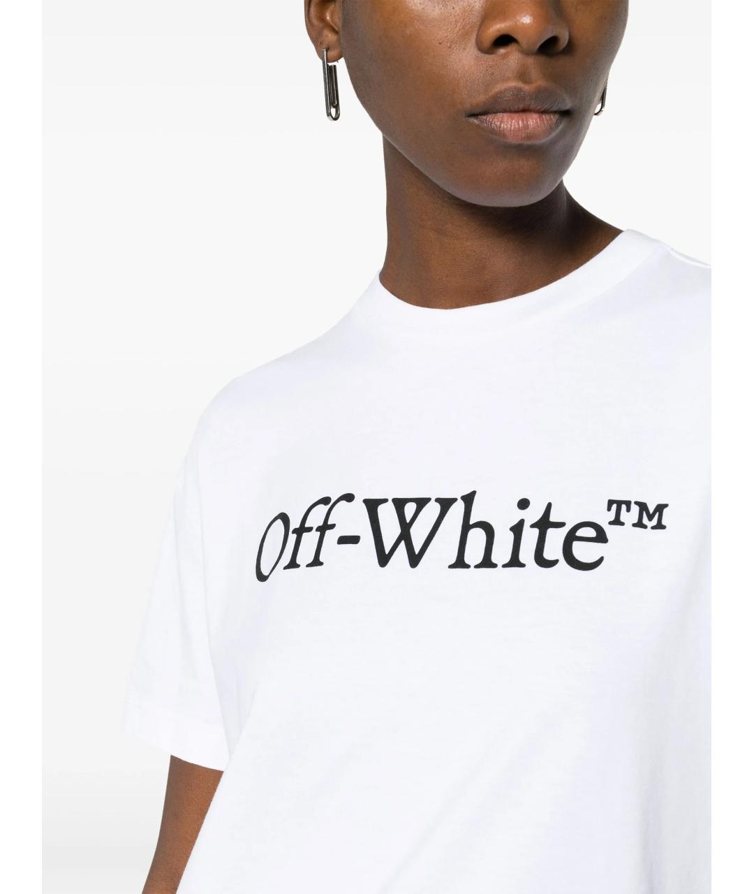 OFF-WHITE Белая хлопковая футболка, фото 5