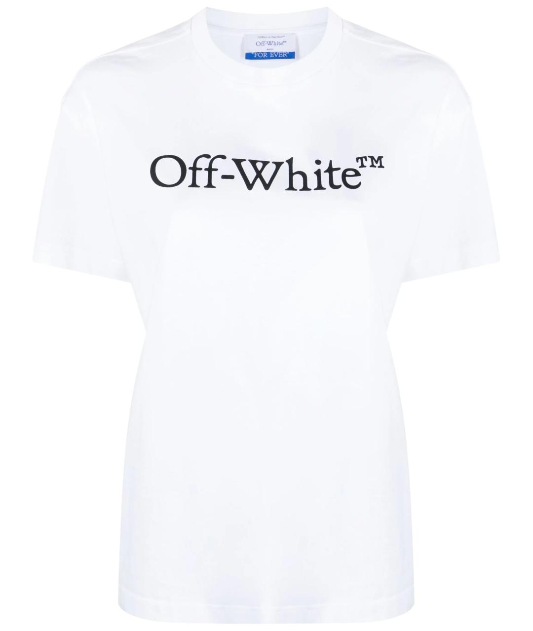 OFF-WHITE Белая хлопковая футболка, фото 1