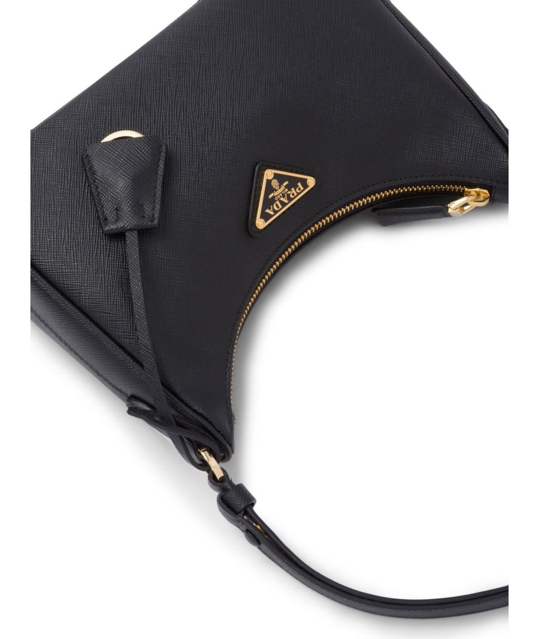 PRADA Черная кожаная сумка через плечо, фото 5