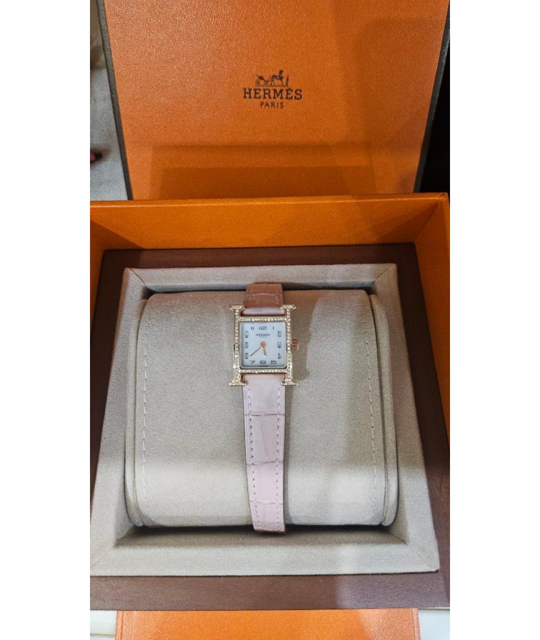 HERMES Розовые часы из розового золота, фото 8