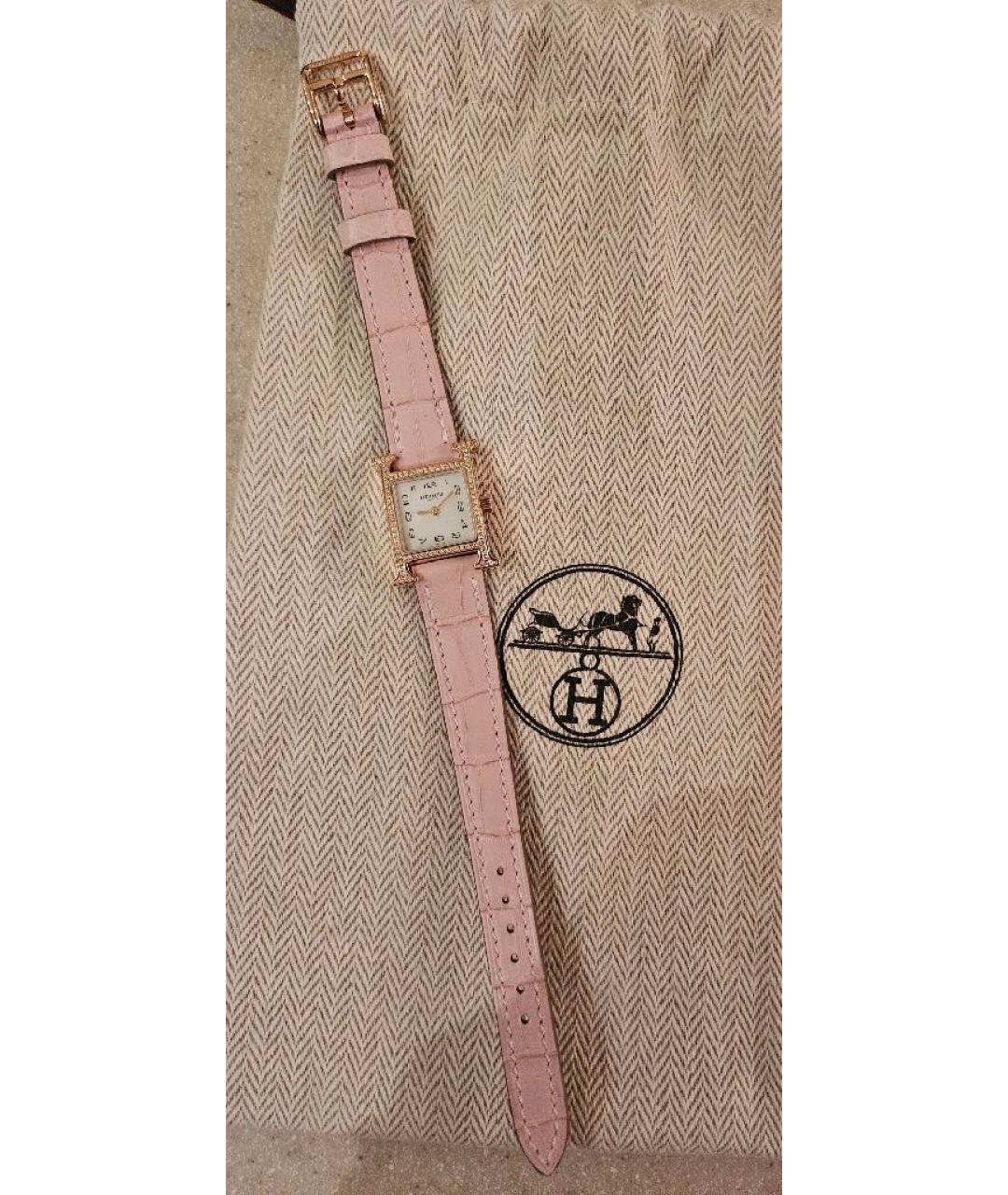 HERMES Розовые часы из розового золота, фото 3