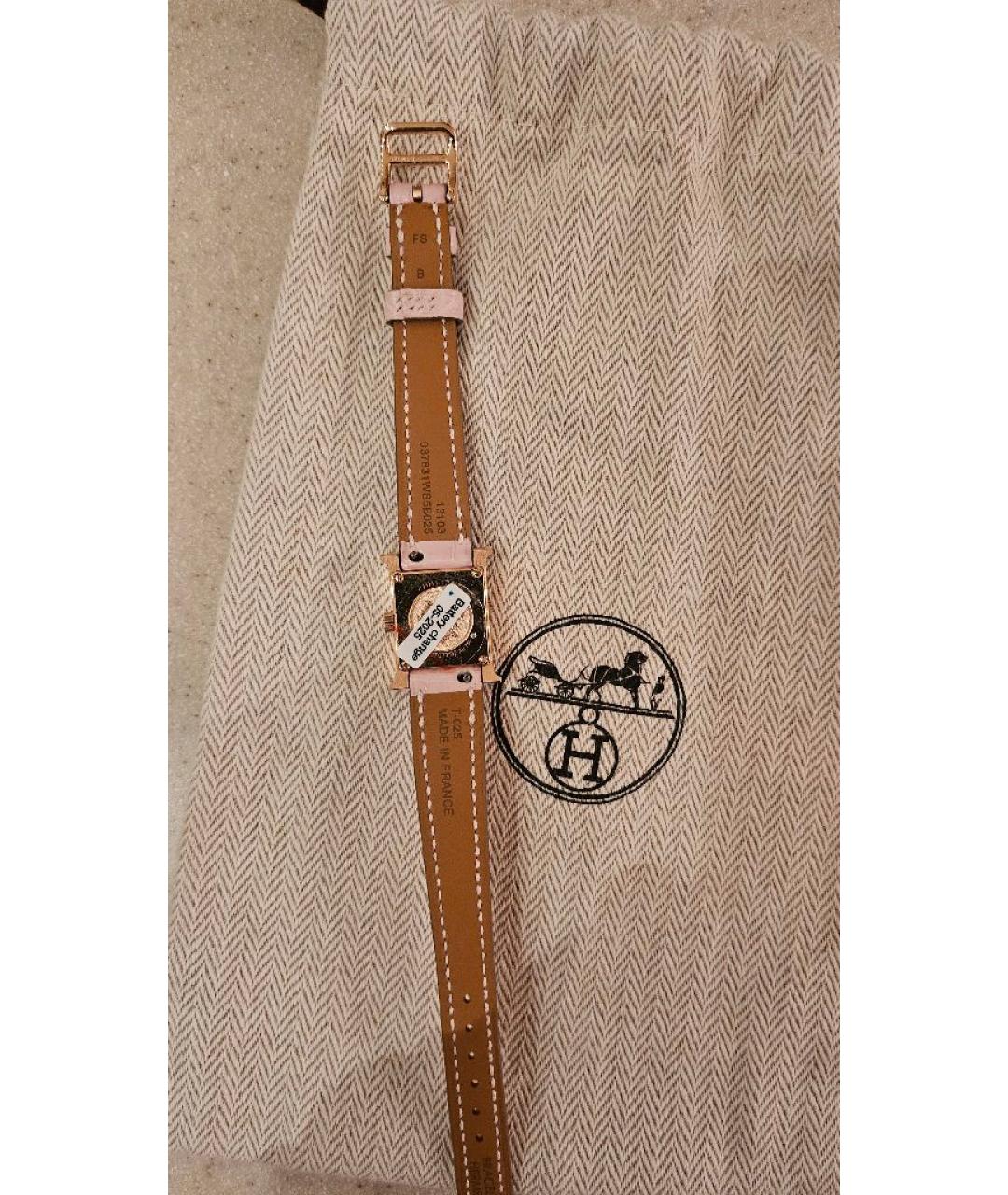 HERMES Розовые часы из розового золота, фото 2