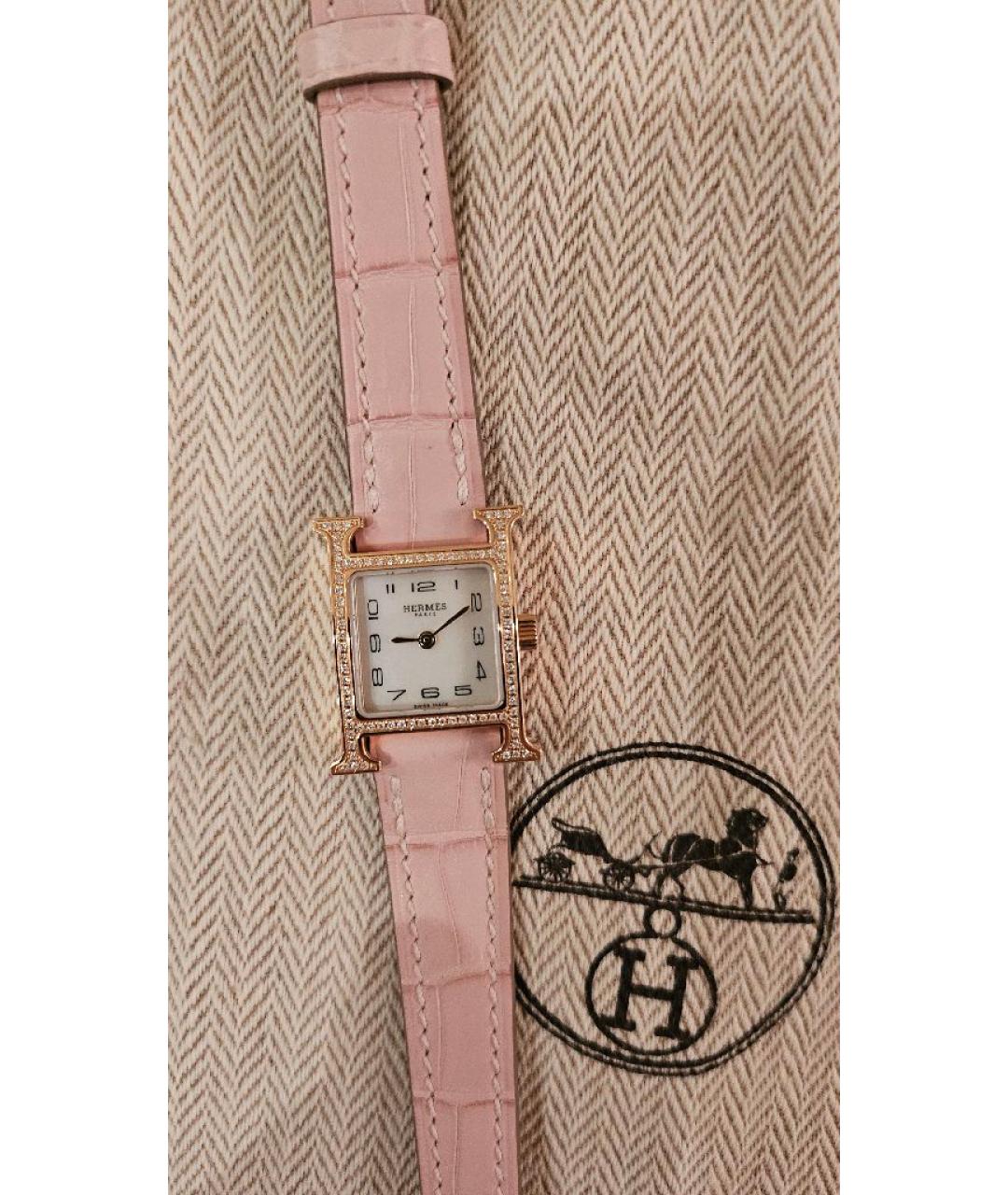 HERMES Розовые часы из розового золота, фото 5