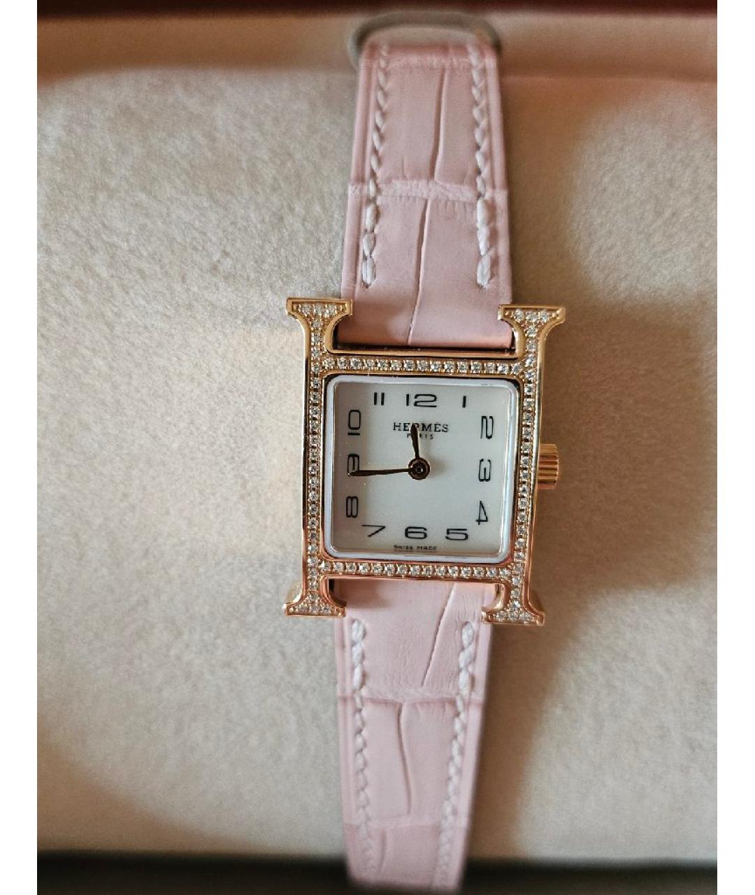 HERMES Розовые часы из розового золота, фото 9