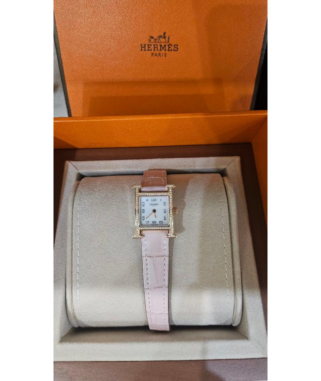 HERMES Розовые часы из розового золота, фото 7