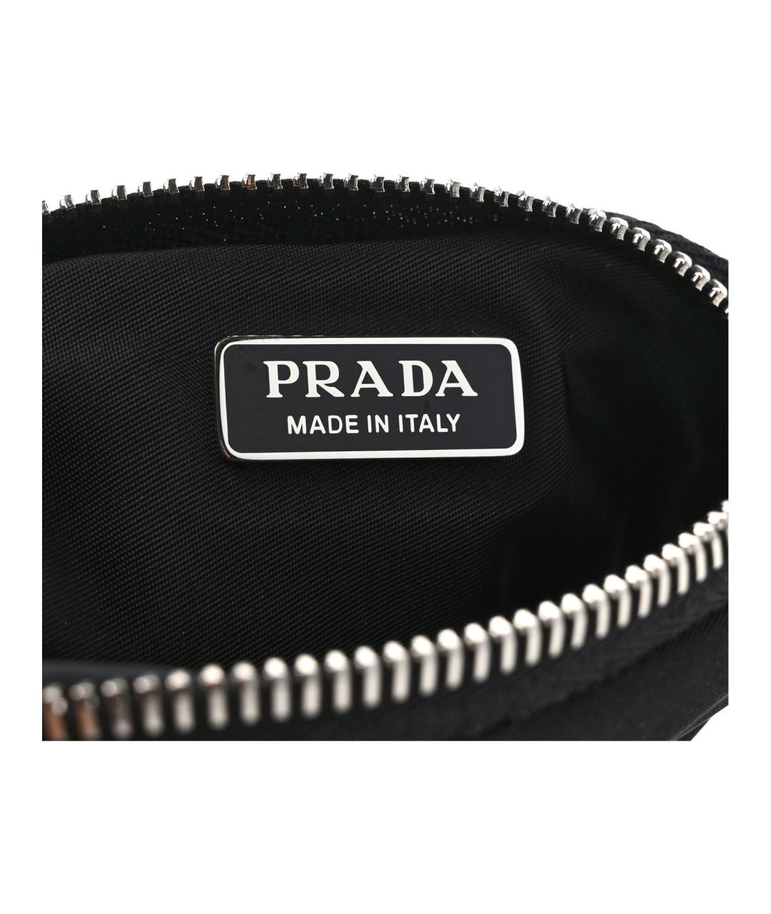 PRADA Черная кожаная поясная сумка, фото 6