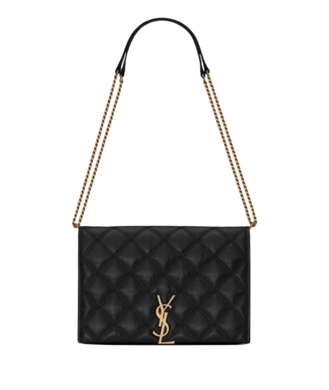 SAINT LAURENT Черная кожаная сумка через плечо, фото 1