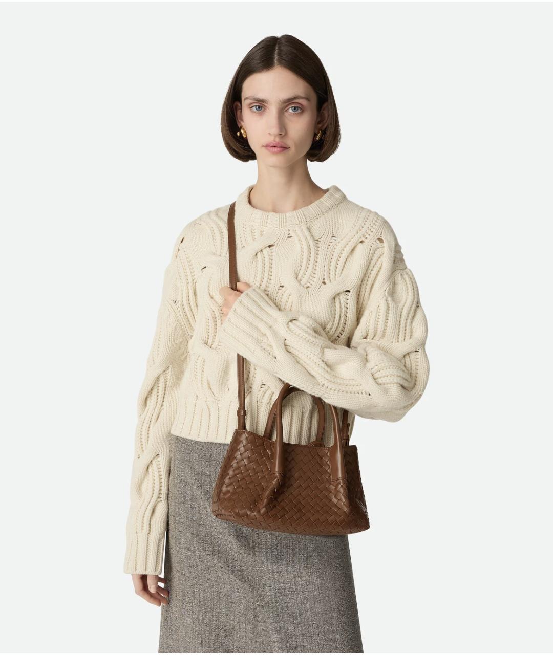 BOTTEGA VENETA Коричневая кожаная сумка тоут, фото 2