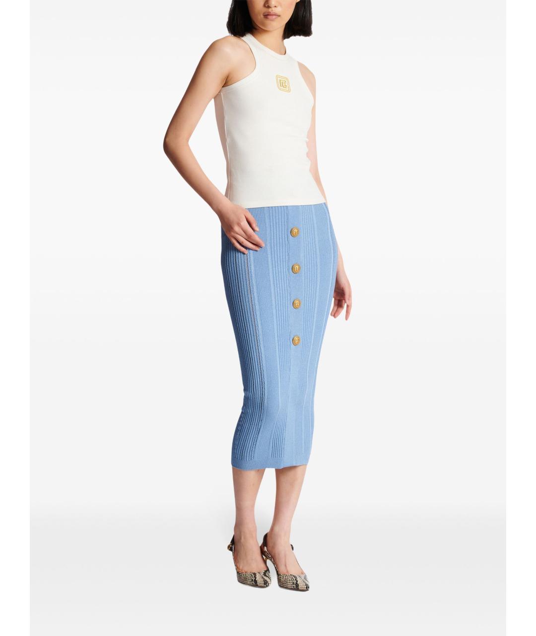 BALMAIN Белая хлопковая майка, фото 3