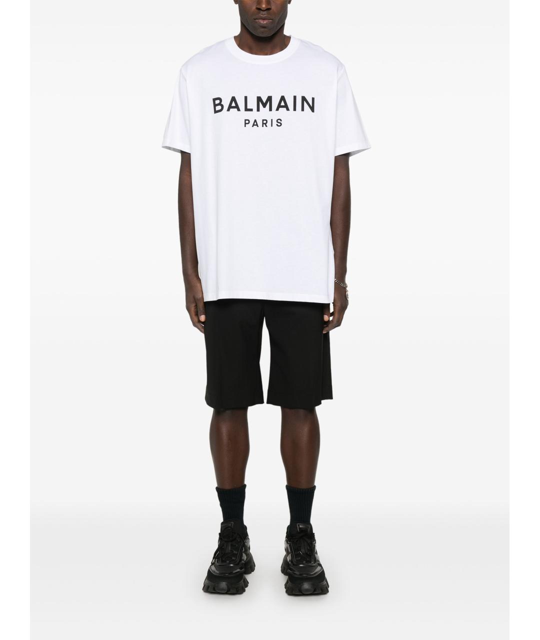 BALMAIN Белая хлопковая футболка, фото 2